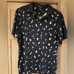 Bad Birdie Men's Polo with Cocktail Pattern